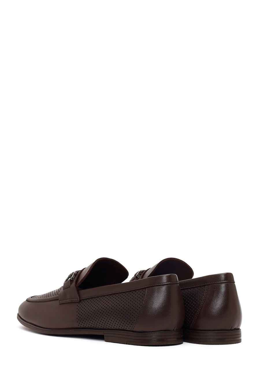 Men's Brown Buckle Leather Casual Loafer