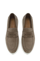 Erkek Vizon Kalın Tabanlı Süet Deri Casual Loafer | Derimod