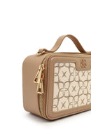 Women's Beige Long Strap Printed Shoulder Bag | Derimod