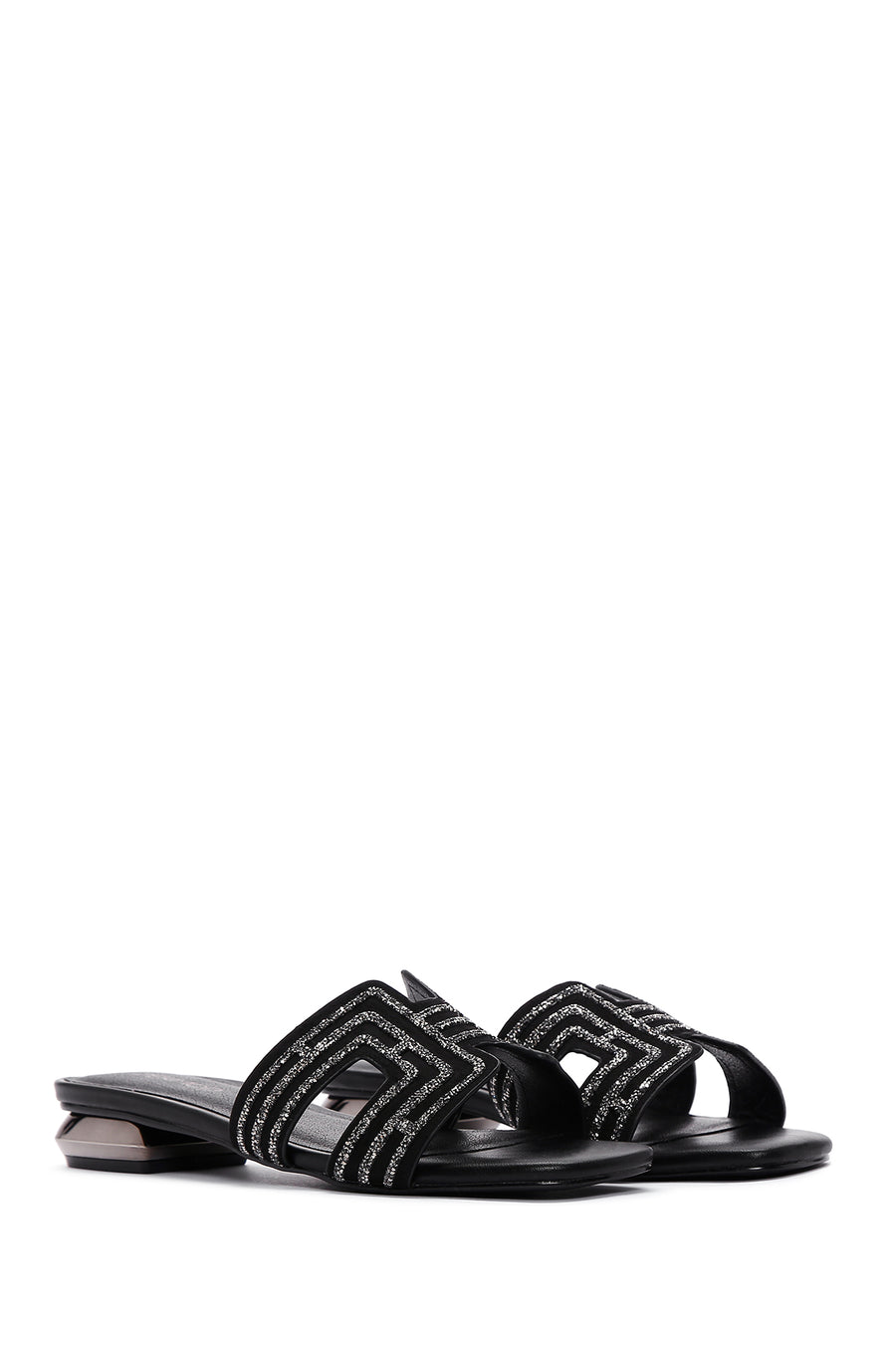 Women's Black Stone Slippers
