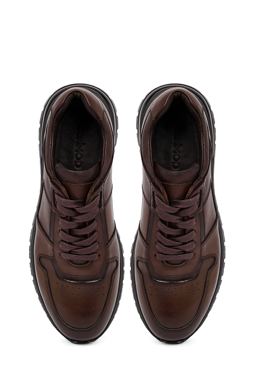 Men's Brown Lace-Up Leather Casual Sneaker