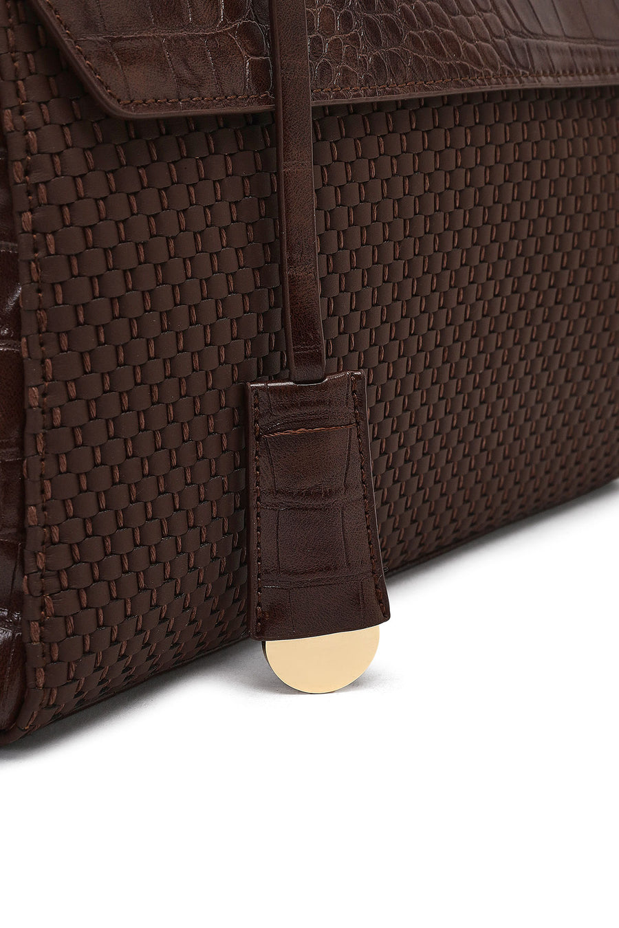 Women's Brown Long Strap Patterned Shoulder Bag