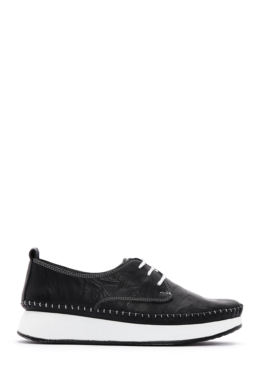 Women's Black Leather Comfort Shoes 23SFD332718 | Derimod