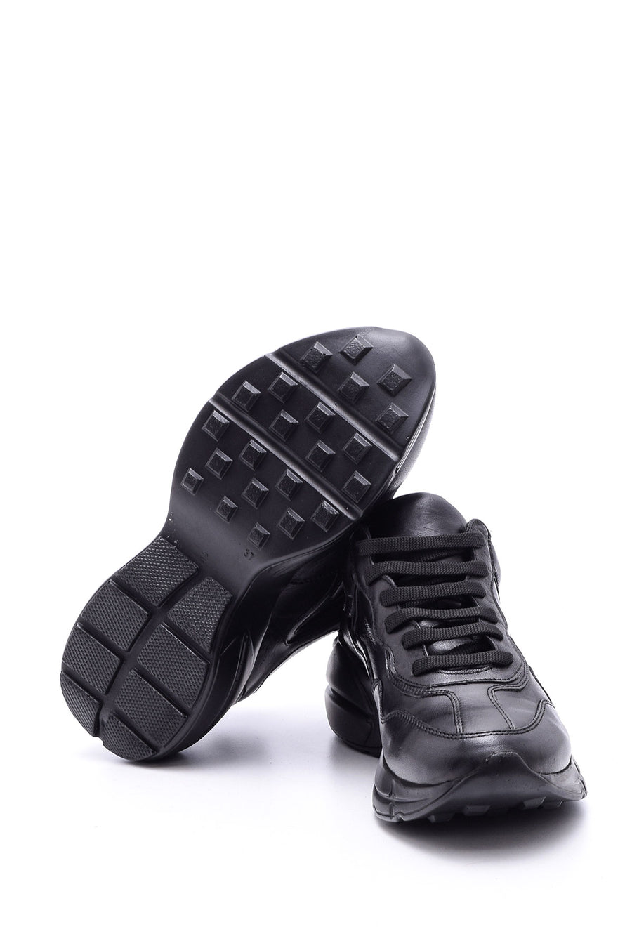 Kadın Yüksek Tabanlı Deri Sneaker