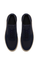 Erkek Lacivert Bağcıklı Süet Deri Sneaker | Derimod