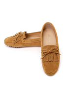 Kadın Camel Püsküllü Süet Deri Loafer | Derimod