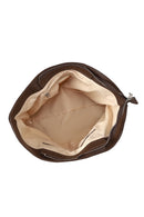 Woman Brown Patterned Suede Shoulder Bag | Derimod