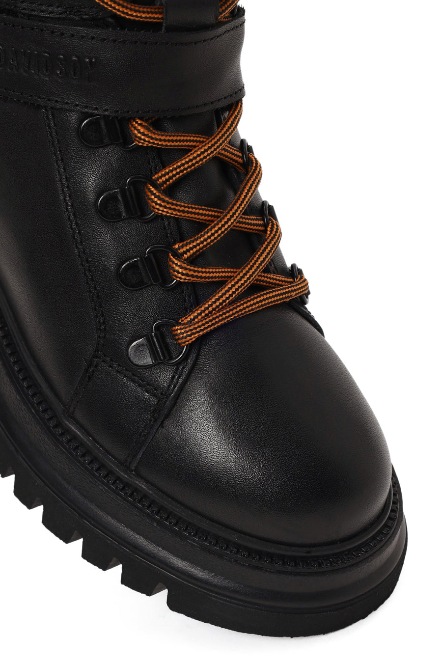 Harley Davidson Woman Black Angelhard Lace-Up Leather Combat Boots