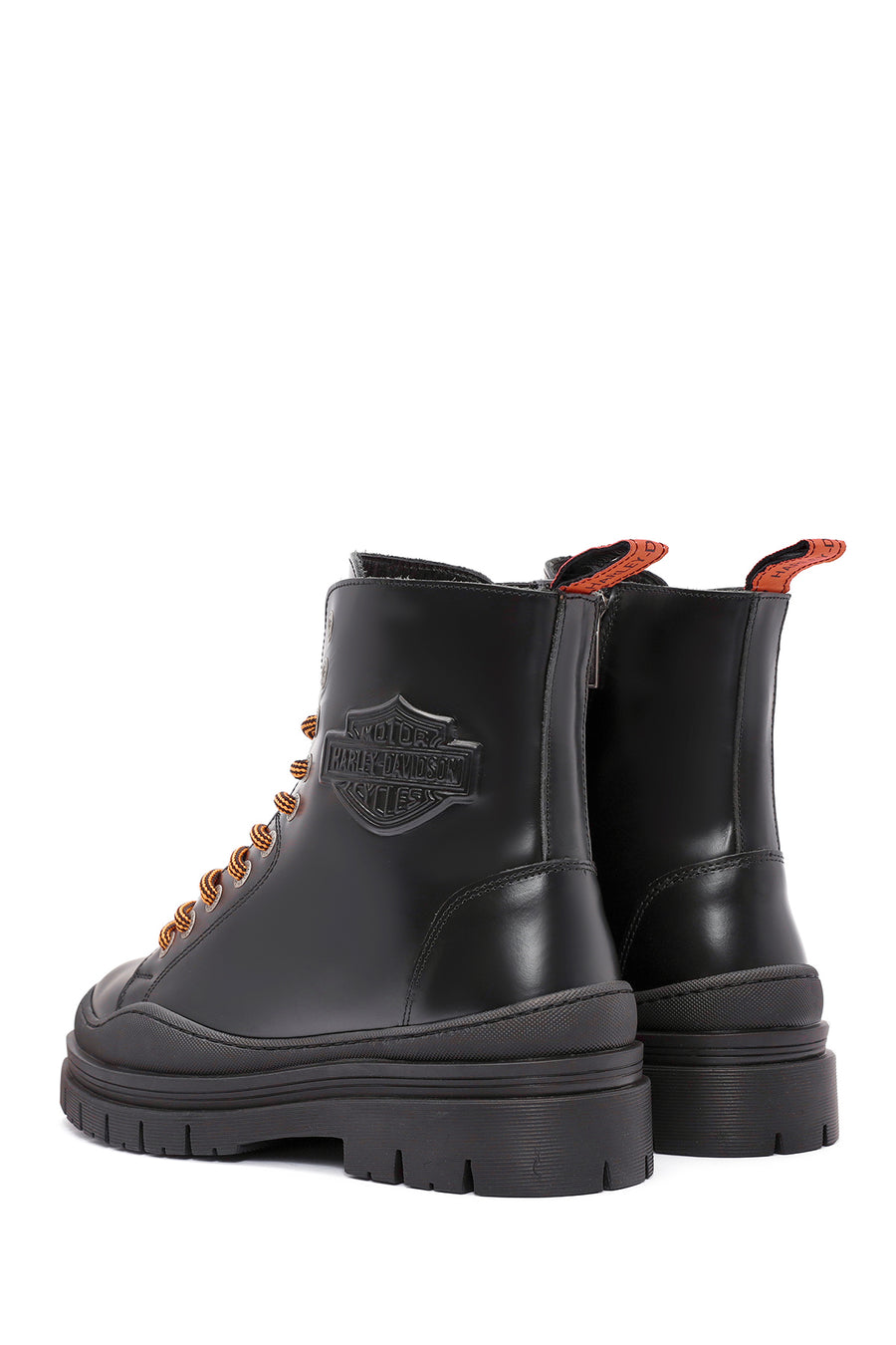 Harley Davidson Women's Black Jimmy Zipper Leather Combat Boots