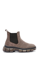 Men's Beige Suede Leather Chelsea Boots | Derimod
