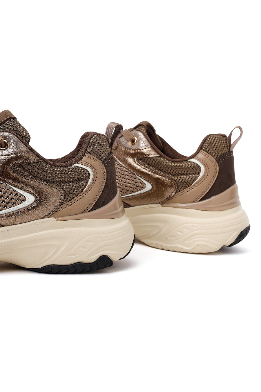 Woman Bronze Lace-Up Chunky Sneaker