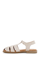 Women's Mink Suede Leather Sandals with Buckle Ankle | Derimod