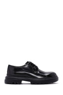 Men's Black Thick Soled Patent Leather Casual Shoes | Derimod