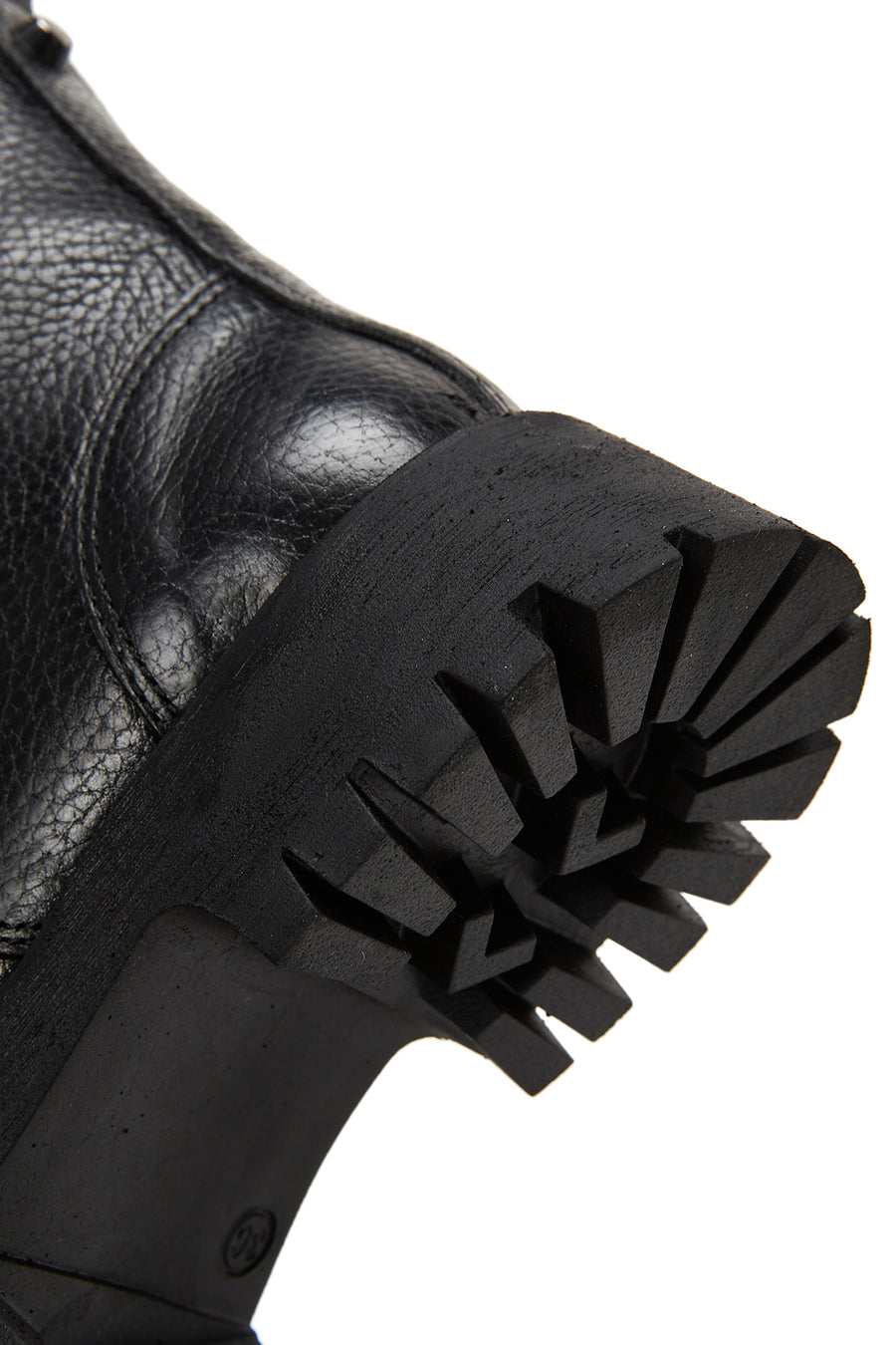 Women's Black Leather Thick Soled Boots