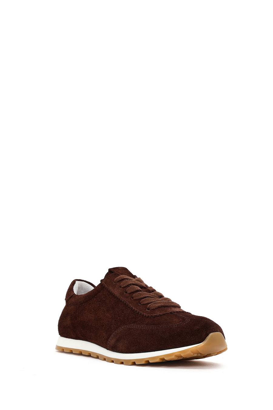Women's Brown Lace-up Suede Leather Sneaker