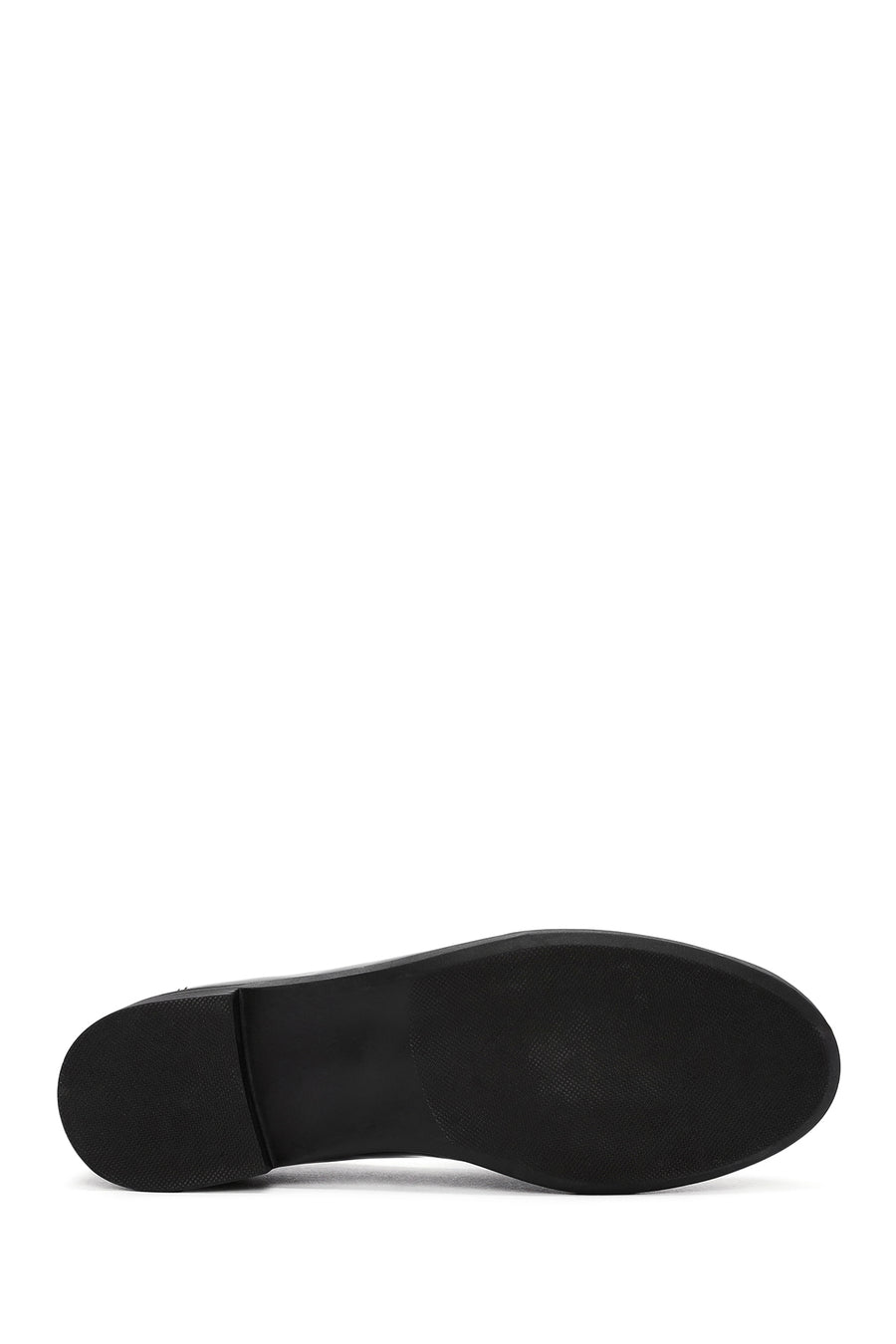 Women's Black Buckle Detailed Leather Masculine Loafer
