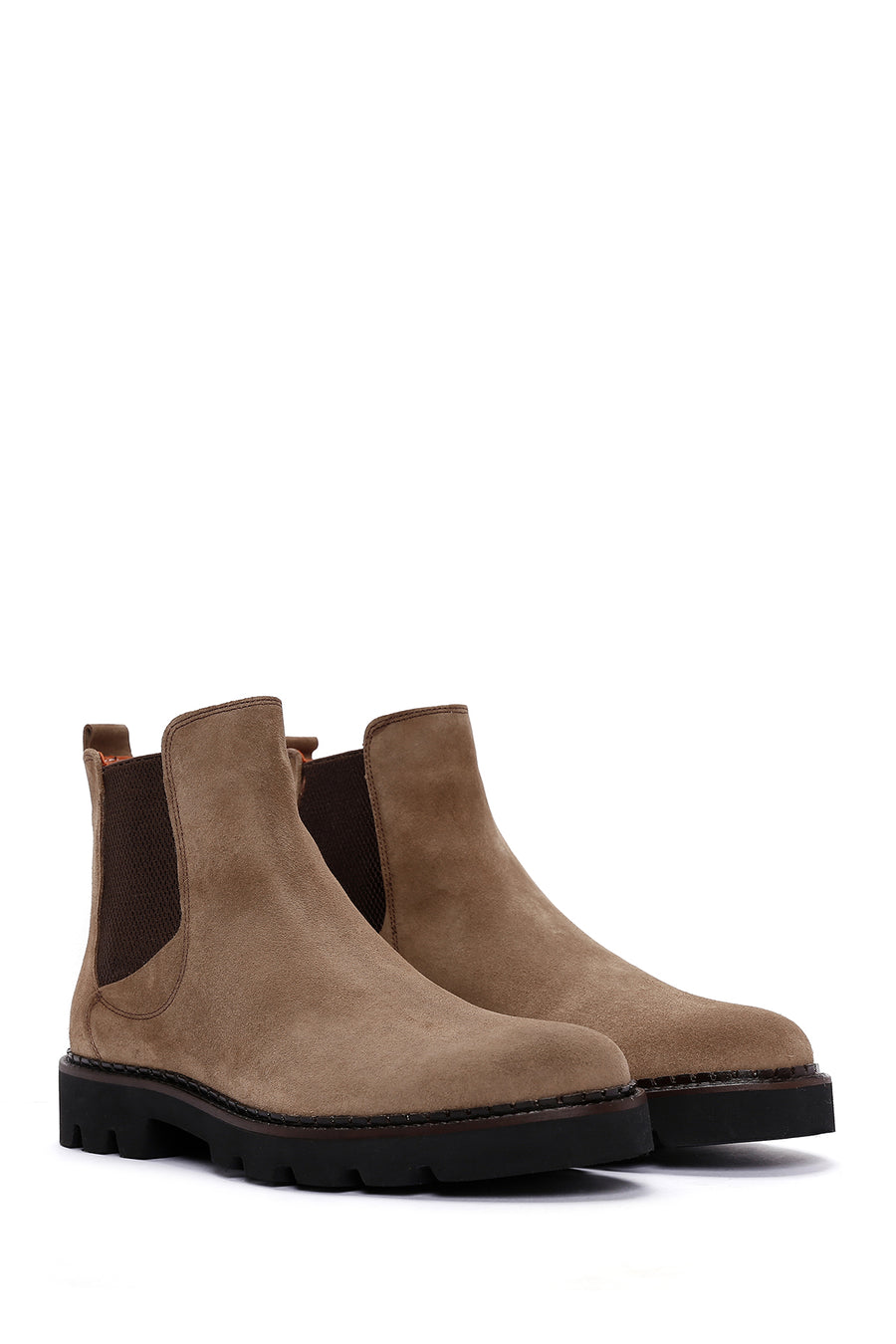 Men's Brown Casual Suede Leather Chelsea Boots