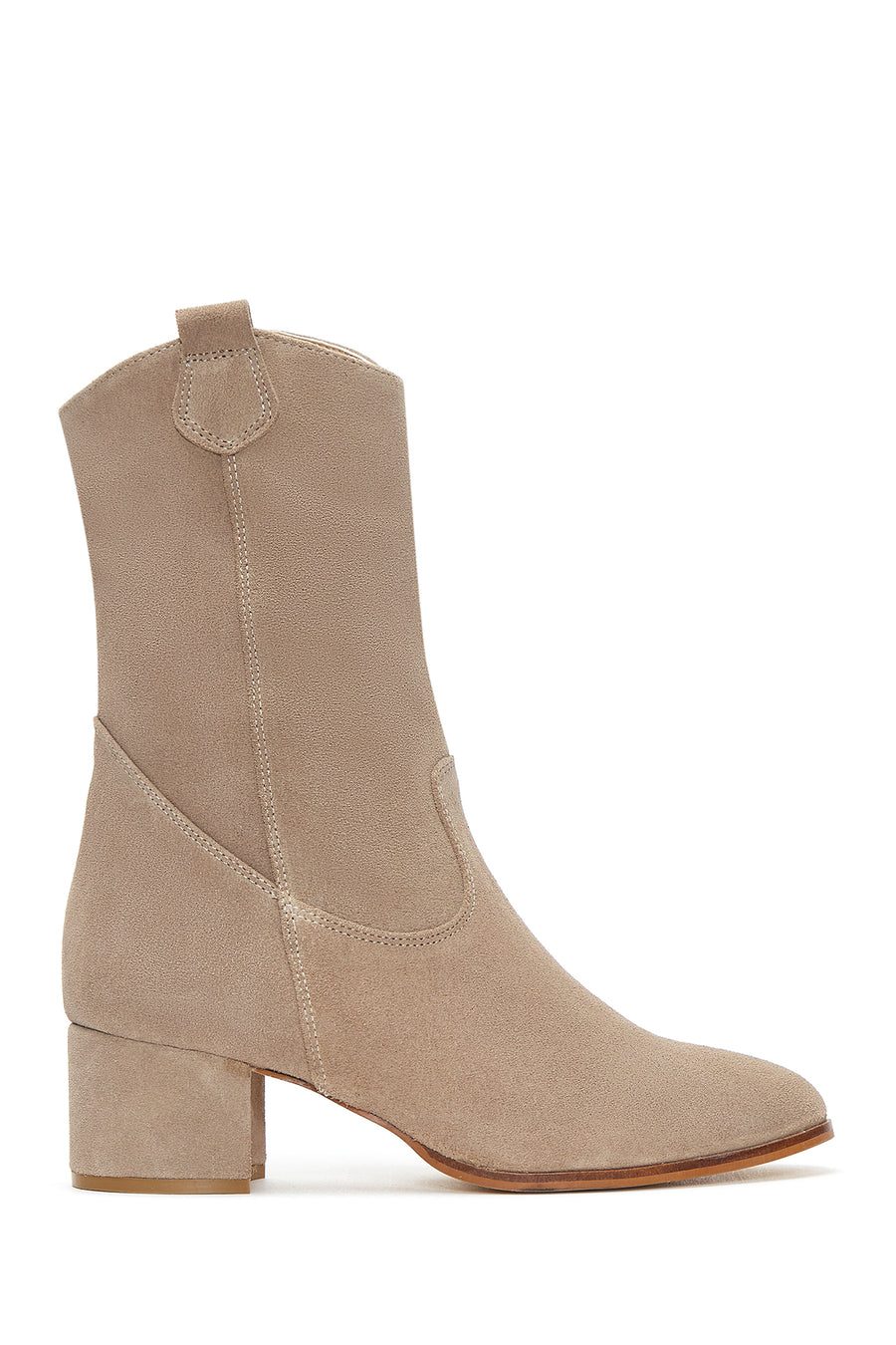 Women's Heeled Suede Leather Cowboy Boots 22WFD161410 | Derimod