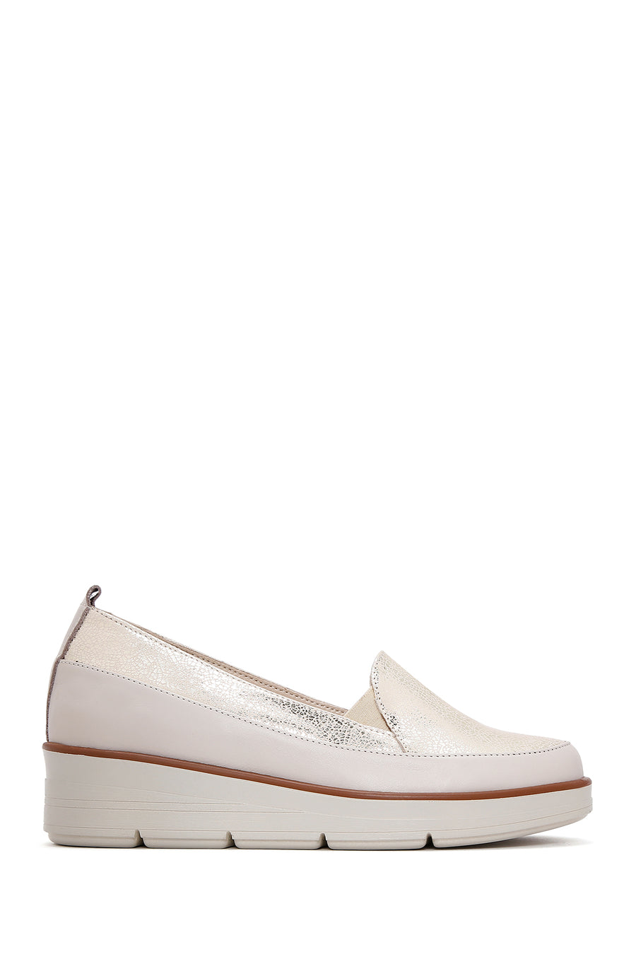 Kadın Bej Deri Comfort Loafer 23SFD411214 | Derimod