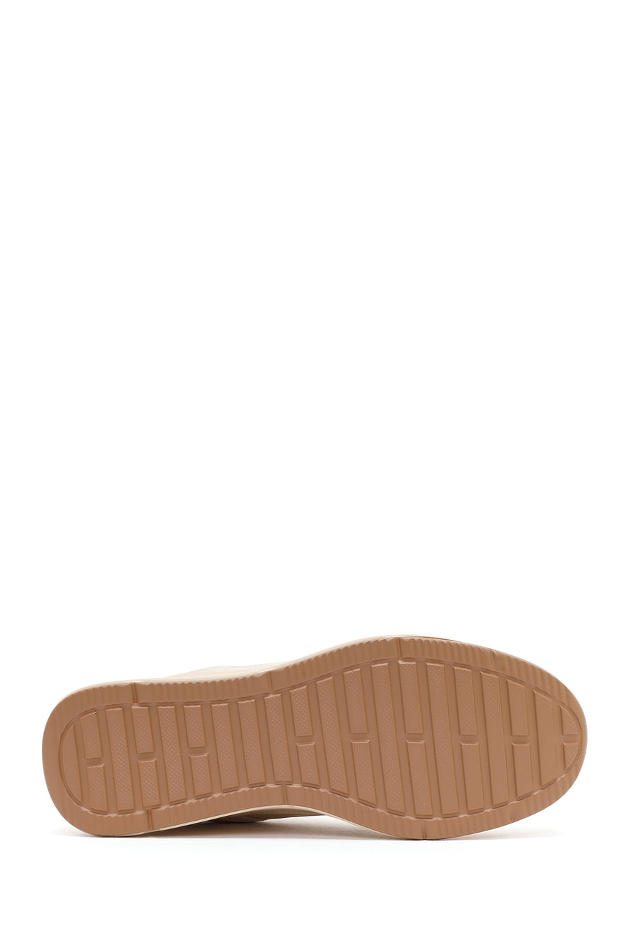 Woman Beige Side-Zip Lace-Up Chunky Platform Sneakers