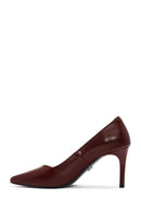 Women's Black Thin Heeled Leather Stiletto | Derimod