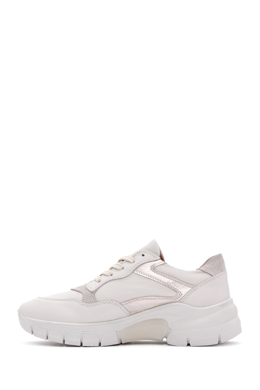 Women's Beige Leather Sneaker