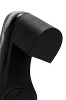 Woman Black High Thick-Heeled Patent Leather Leather Masculine Loafer | Derimod