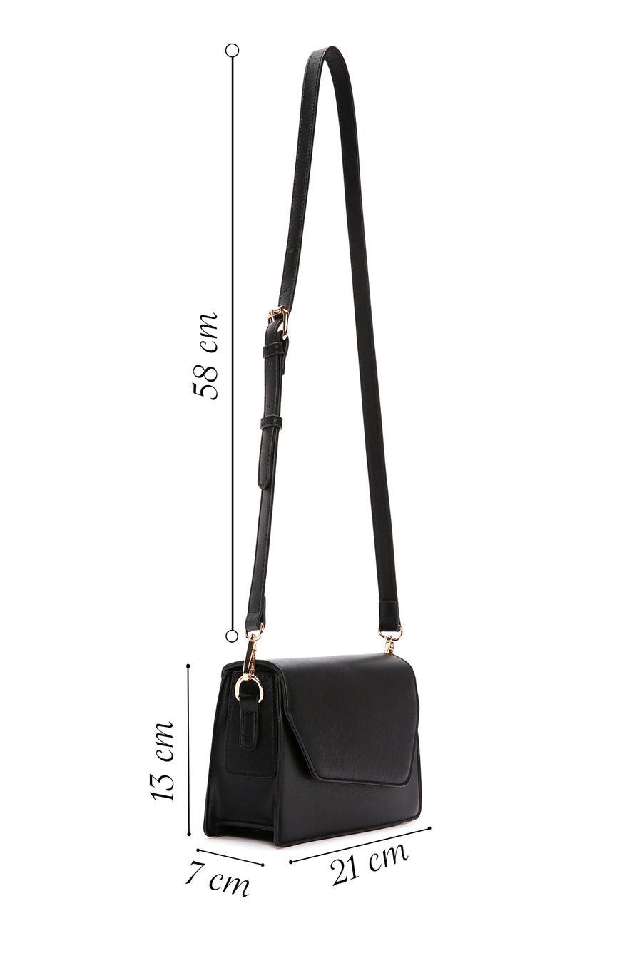 Women's Black Long Strap Crossbody Bag
