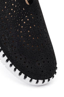 Woman Black Fabric Comfort Shoes | Derimod