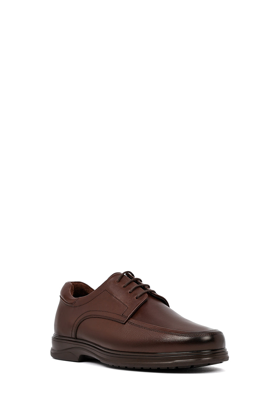 Men's Brown Lace-Up Leather Casual Shoes