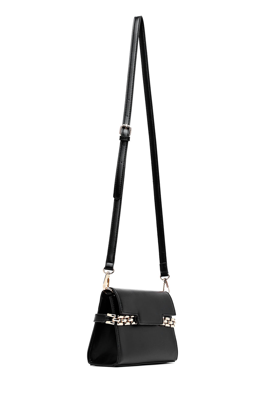 Women's Black Long Strap Classic Crossbody Bag
