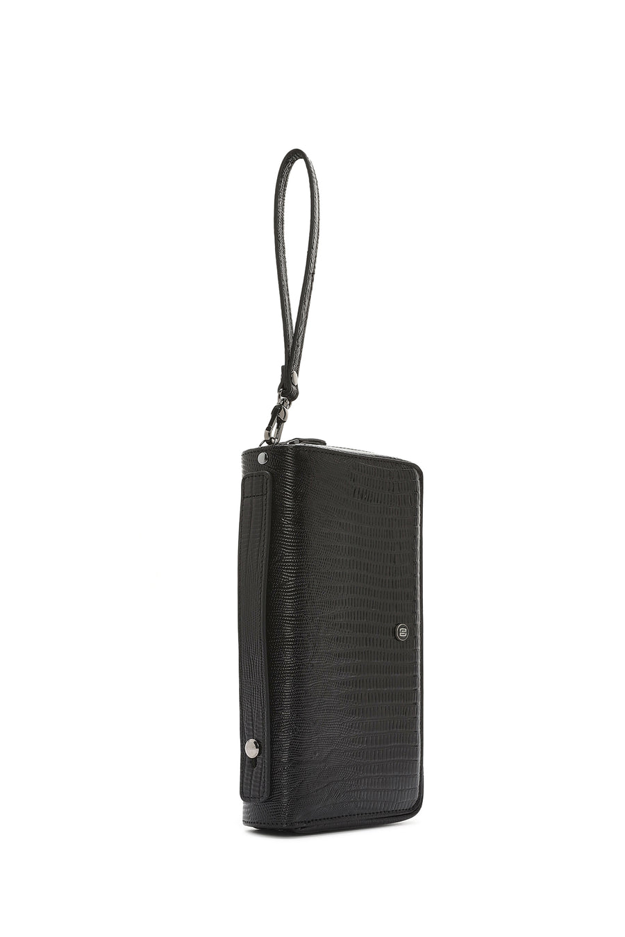 Men's Black Patterned Leather Wallet