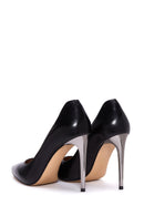 Women's Black Leather Stiletto | Derimod