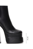 Women's Black Leather Platform High Heel Boots | Derimod