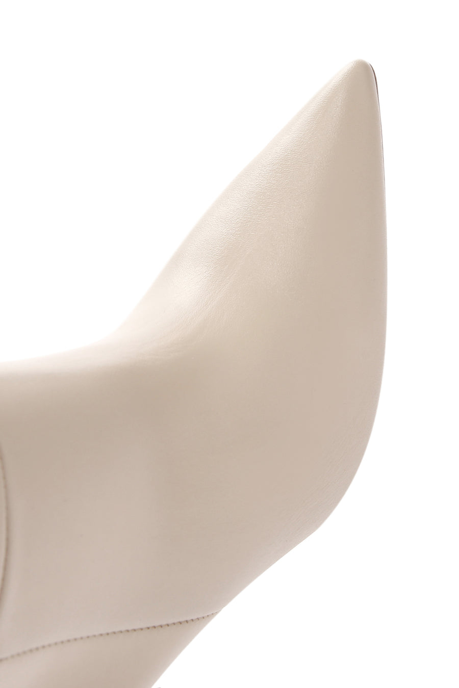 Women's Beige Thin Heeled Leather Boots