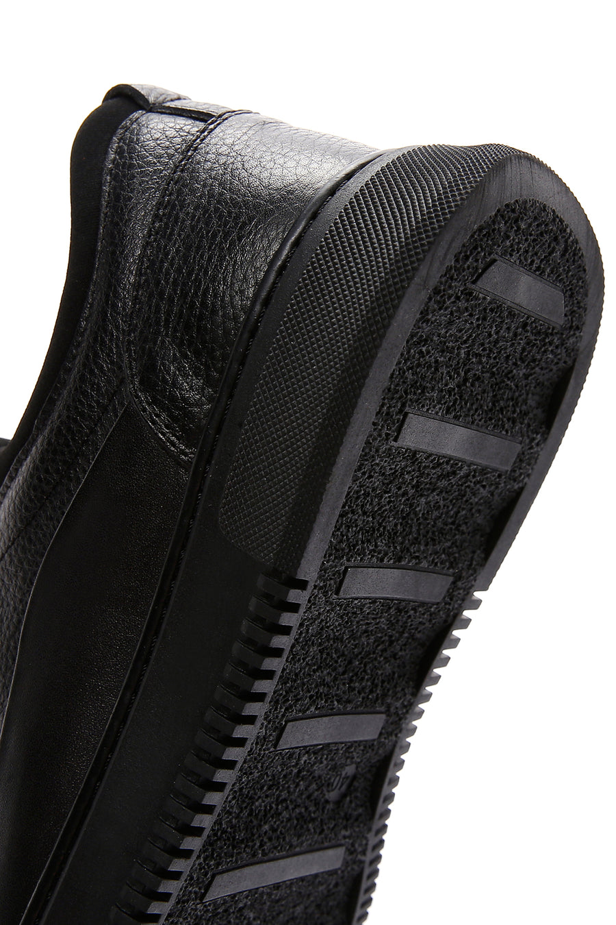 Men's Black Lace-up Leather Sneaker