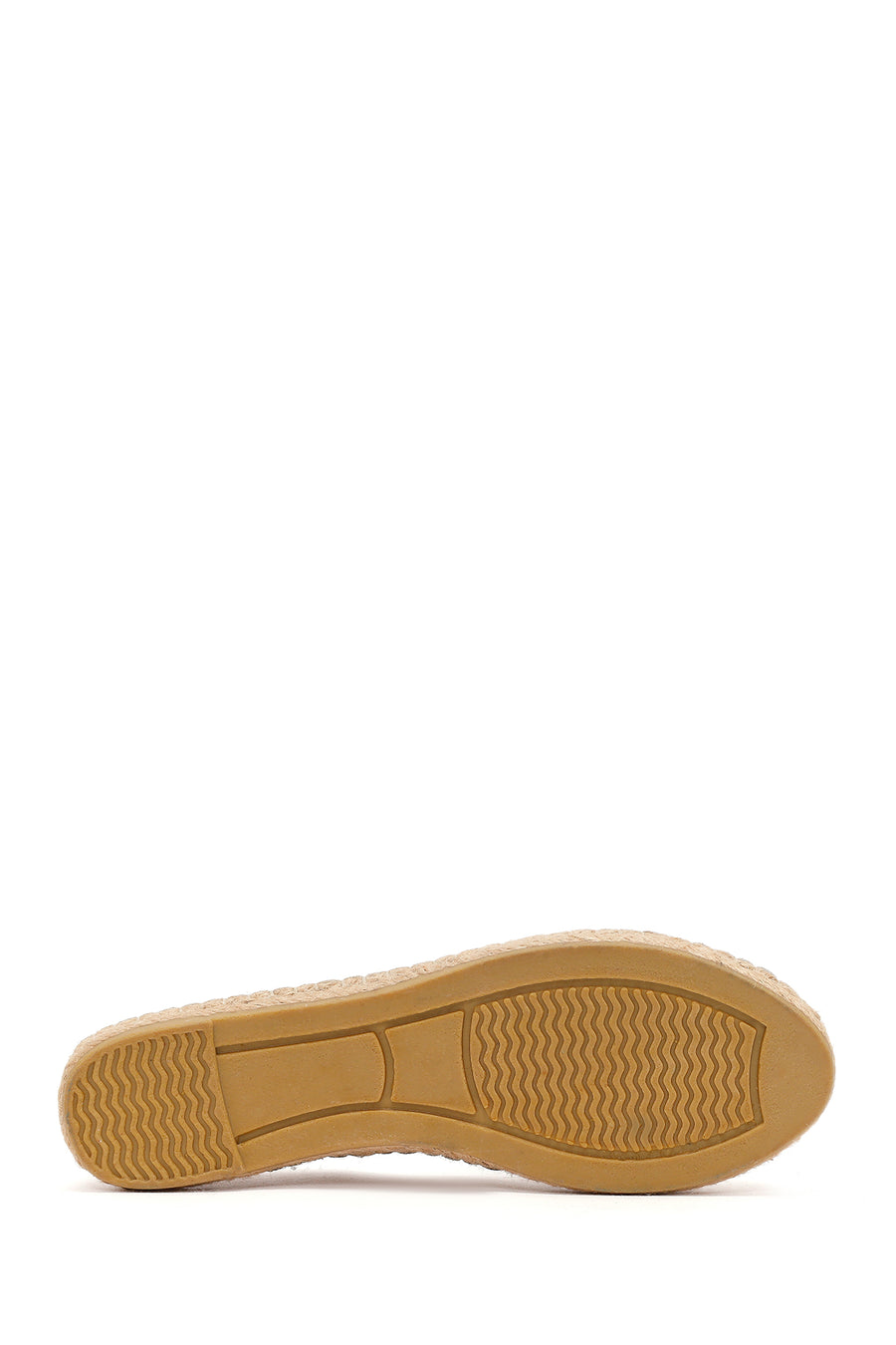 Women's Beige Patterned Suede Leather Espadrilles