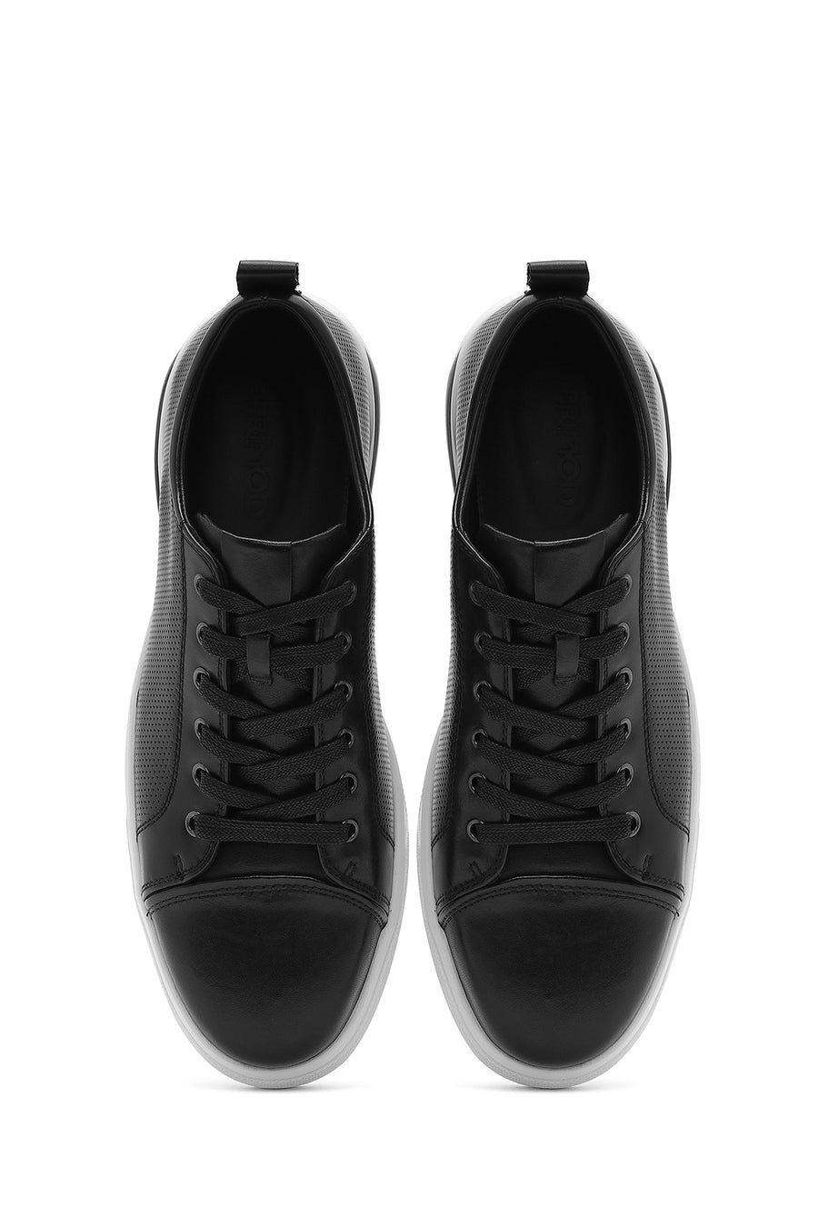 Men's Black Lace-up Leather Sneaker