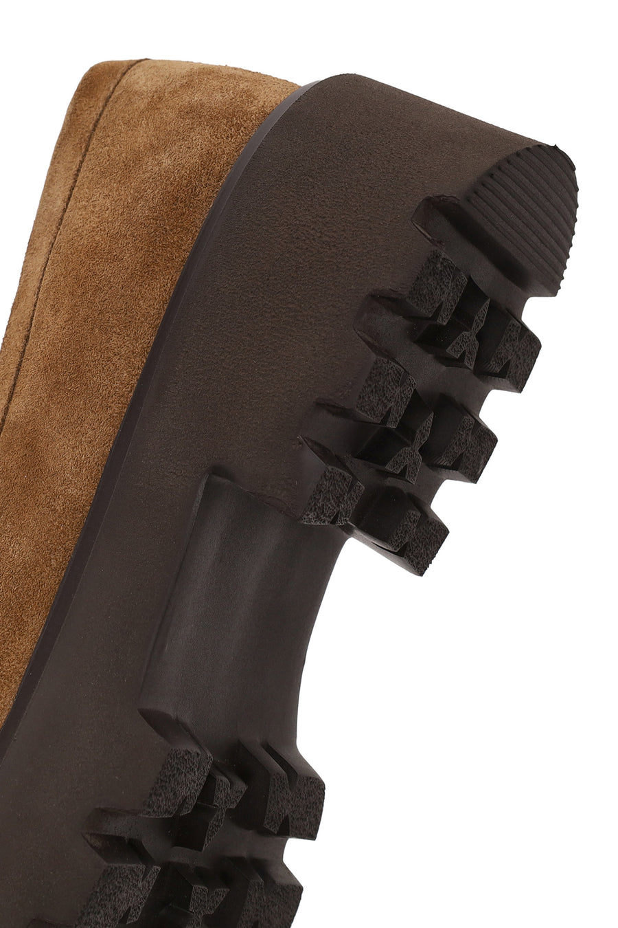 Woman Camel Thick-Soled Tasselled Suede Loafer