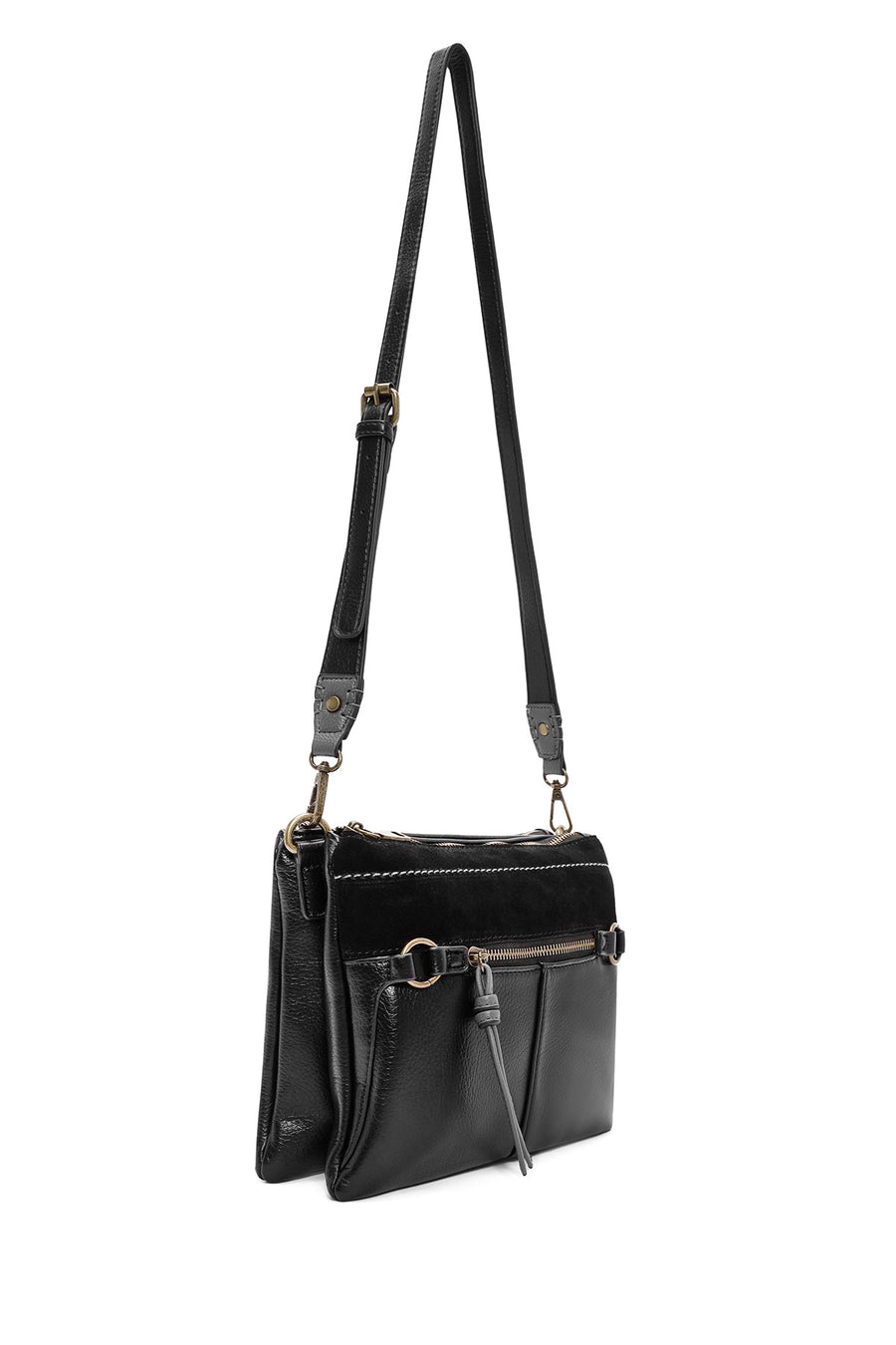 Women's Black Long Strap Crossbody Bag