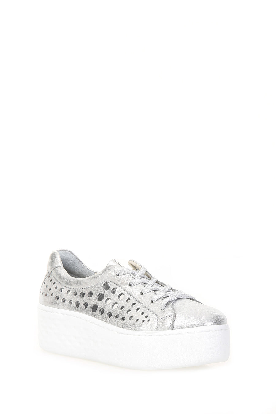 Women's Sneaker with Thick Silver Printed Sole