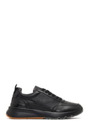 Male Black Lace-Up Thick-Soled Leather Sneaker | Derimod