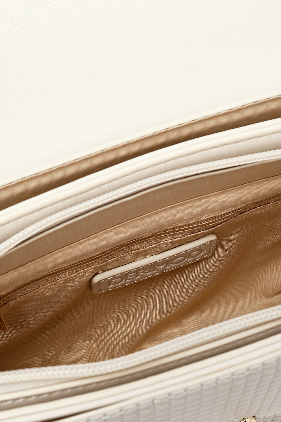 Women's Cream Long Strap Printed Crossbody Bag