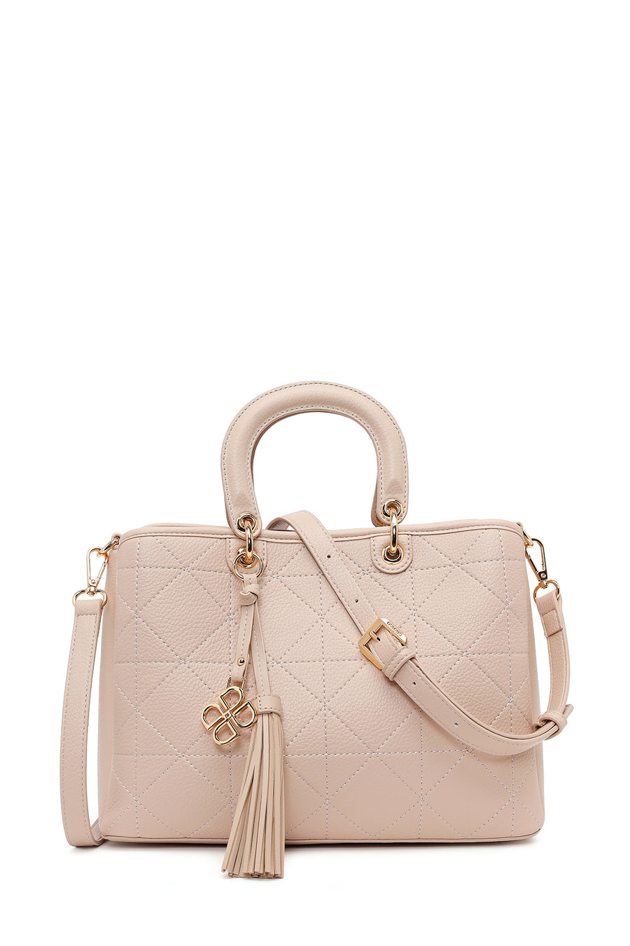 Woman Cream Long Strap Printed Shoulder Bag 26PBD2846FT | Derimod