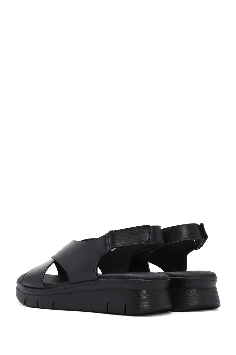 Kadın Siyah Bantlı Comfort Sandalet