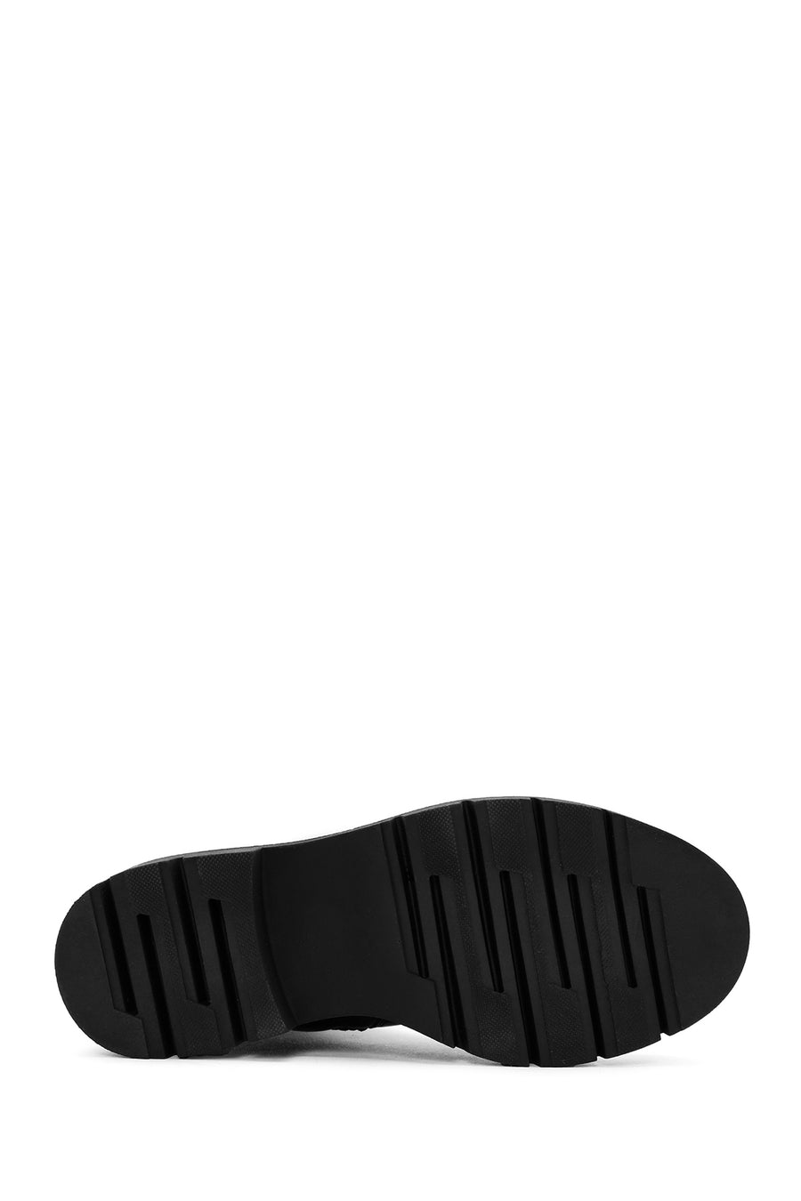 Woman Black Zippered Leather Boat