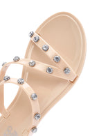 Women's Beige Jelly Stone Slippers | Derimod