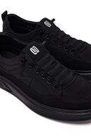 Derimod Zero Erkek Siyah Bağcıklı Kalın Tabanlı Kumaş Sneaker | Derimod