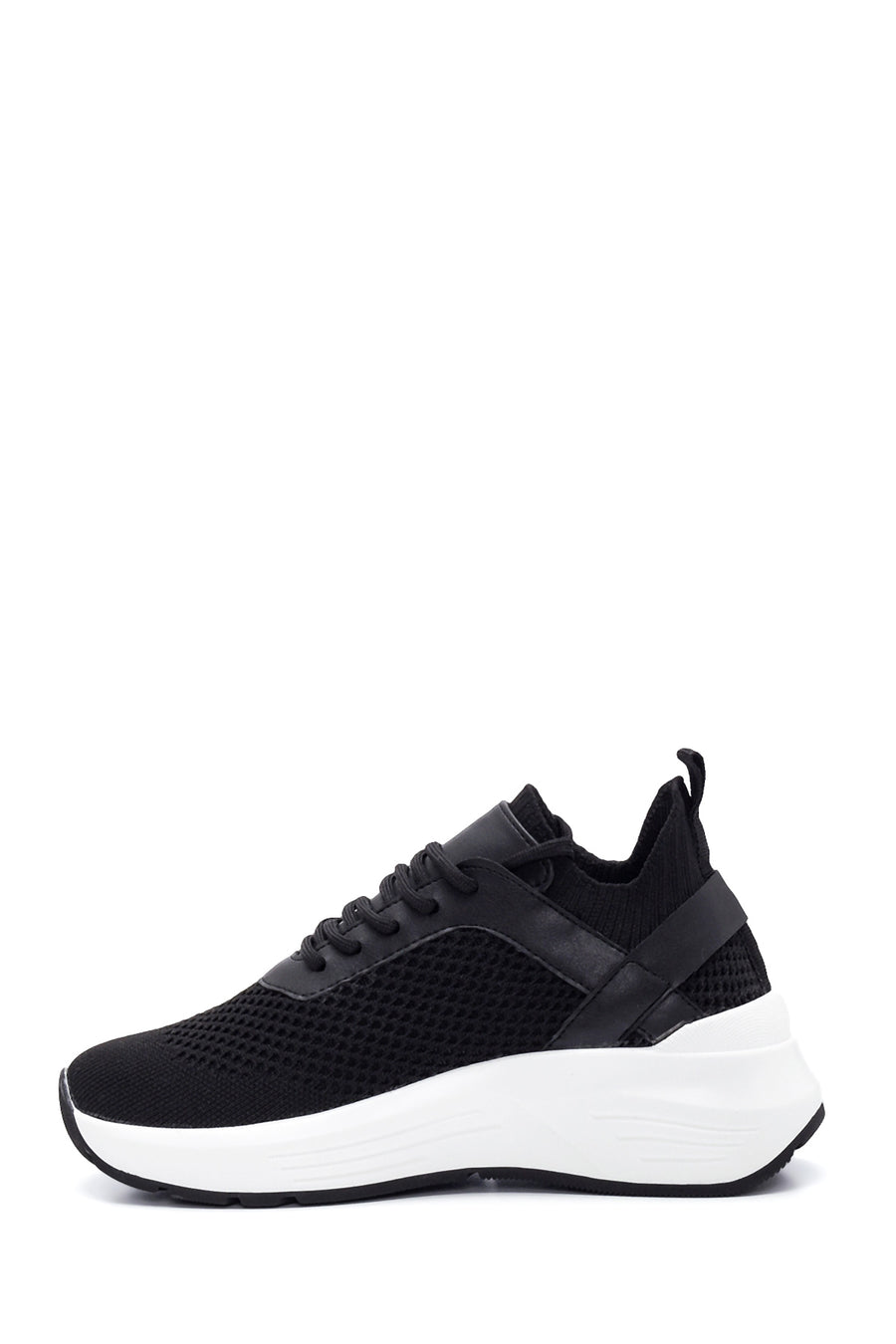 Kadın Siyah Kalın Tabanlı Kumaş Sneaker
