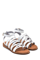 Women's Casual Leather Sandals with Flip Flop Detail | Derimod